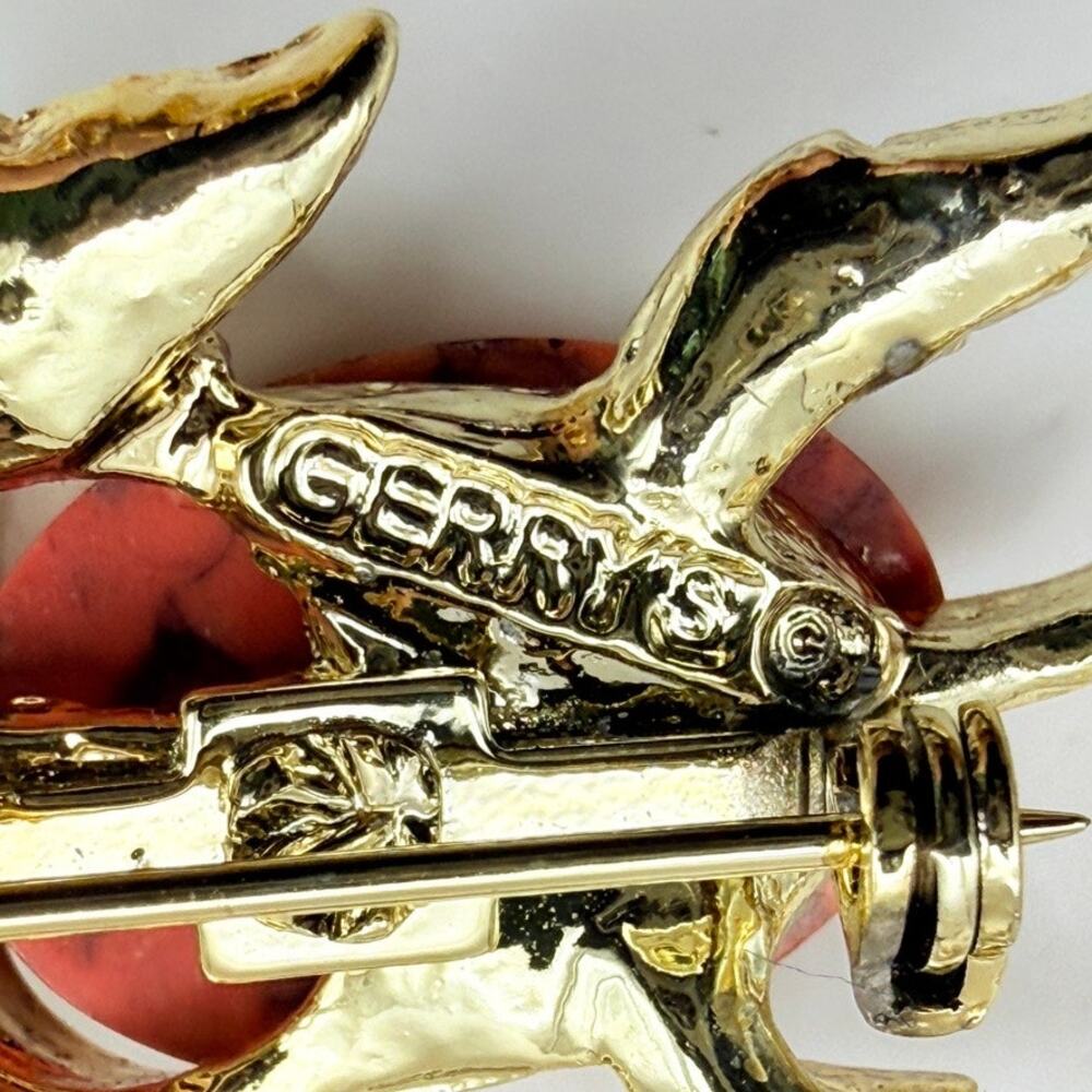 Huge Lot 21 Vtg Animal Insect Brooches Pins Gold Tone Rhinestone Enamel 3 Signed - Picture 12 of 15
